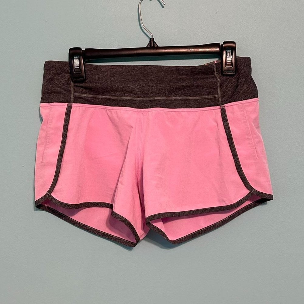 Lululemon Light pink & grey athletic shorts, size 6, 4” inseam, 13” waist